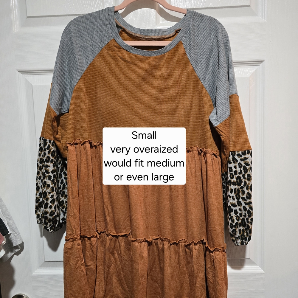 Colorblock and Leopard Print Dress